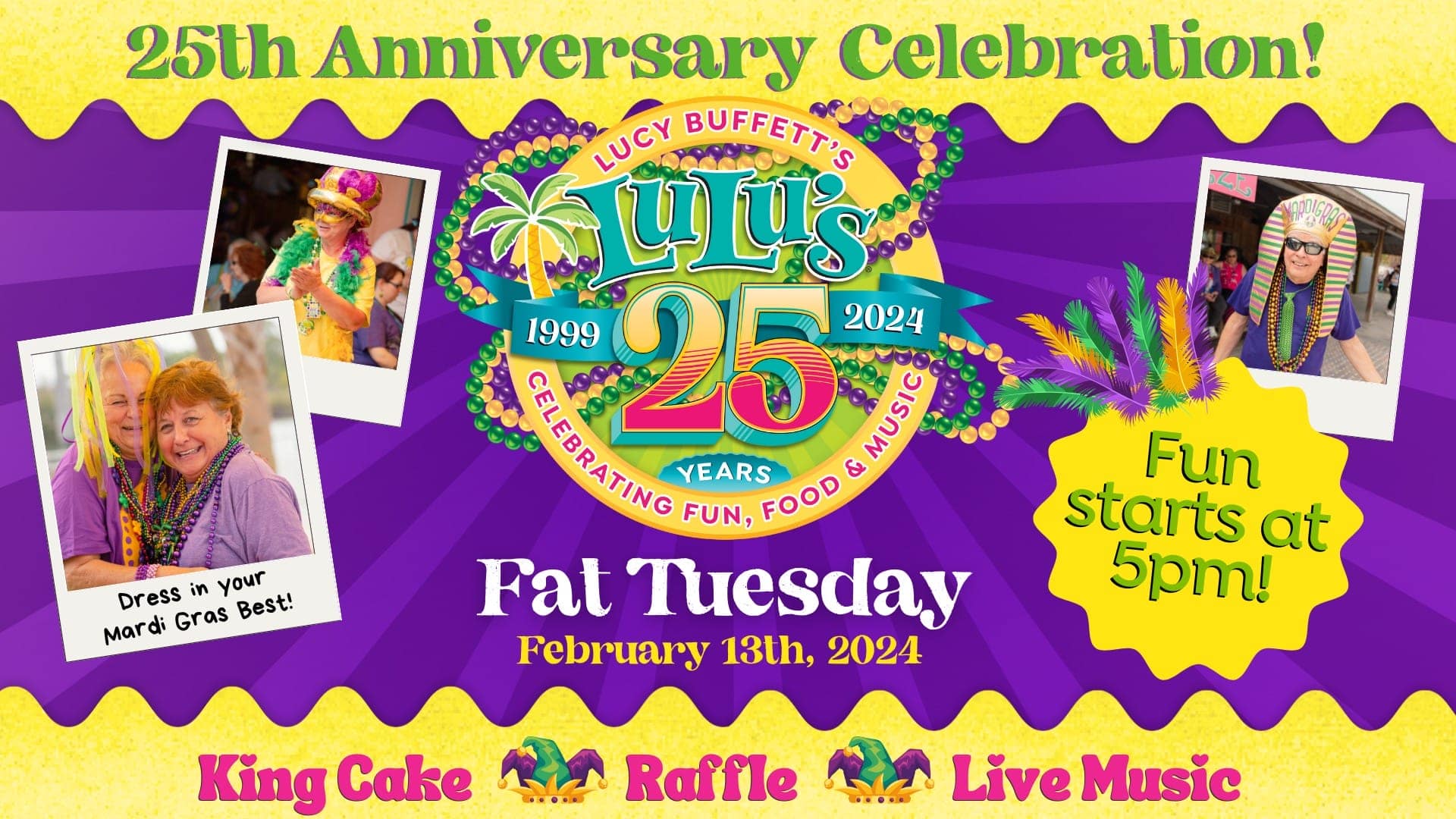 Lulu’s 25th Anniversary & Mardi Gras Destin Go Gulf States