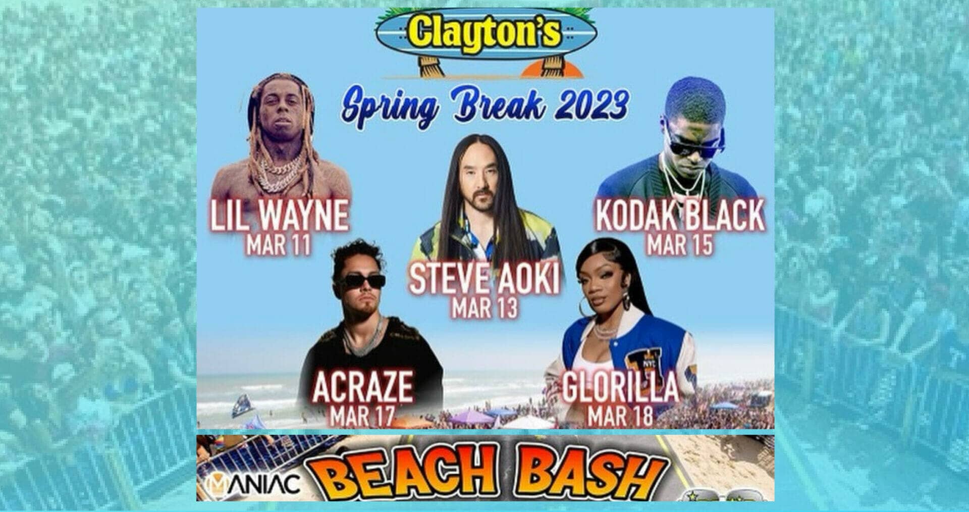 Clayton's Beach Bash SPI Spring Break Go Gulf States